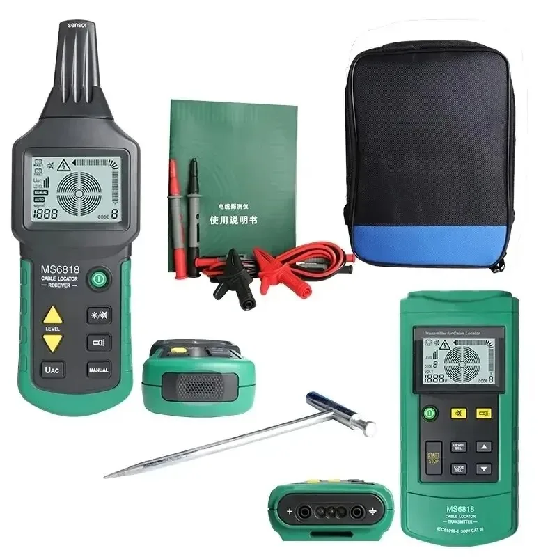 MS6818 Cable Metal Pipe Finder Underground Tester Short Circuit Interruption Detection 30-400V AC/DC Professional Cable Locator 2