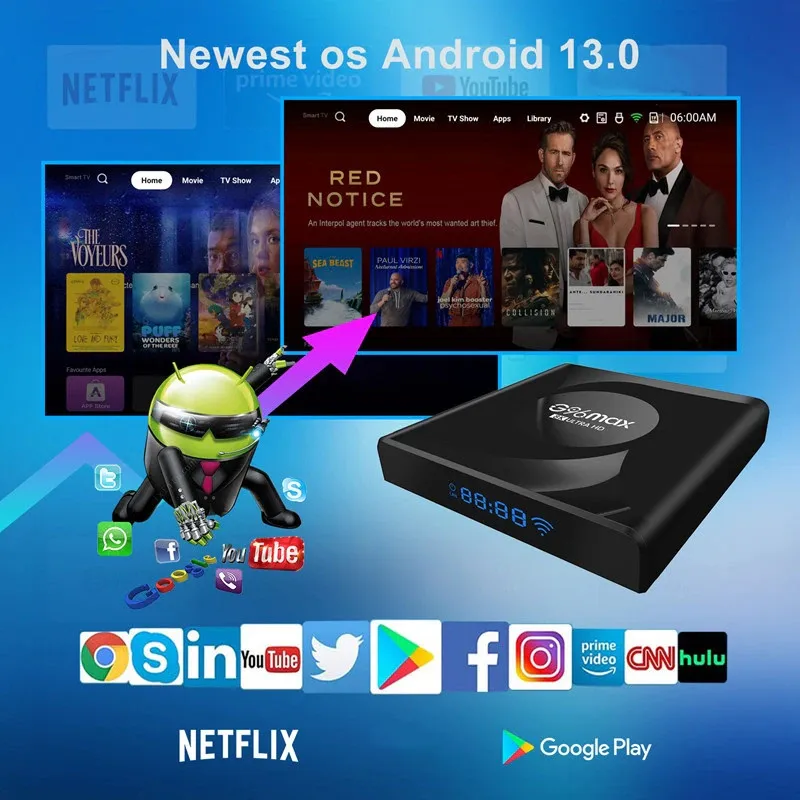 G96maxR8SmartTVBoxAndroid138KHDWIFI6SetTopBoxsBT5OTA