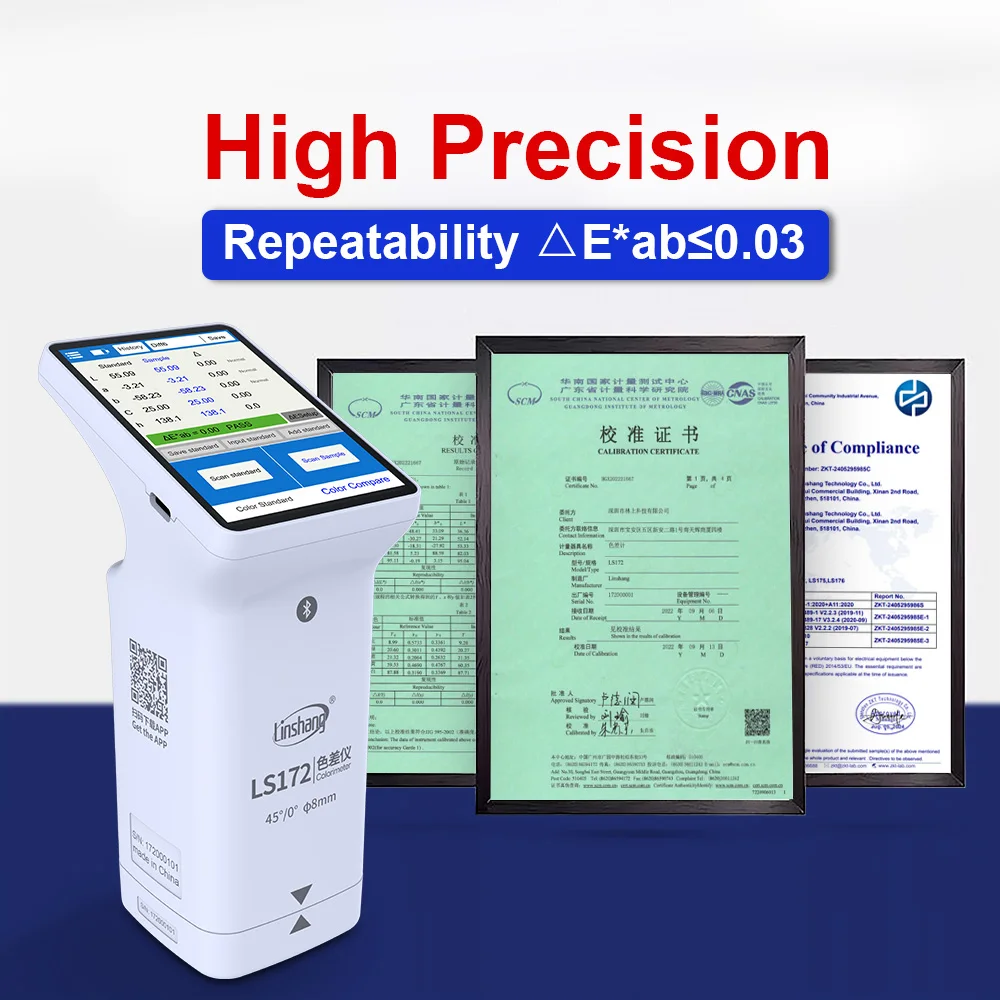 Colorimeter Digital Colormeter Portable Colorimeter Pantone Ral Ncs Color Meter CIE Lab CMYK 45/0 Lower Price for Print LS172