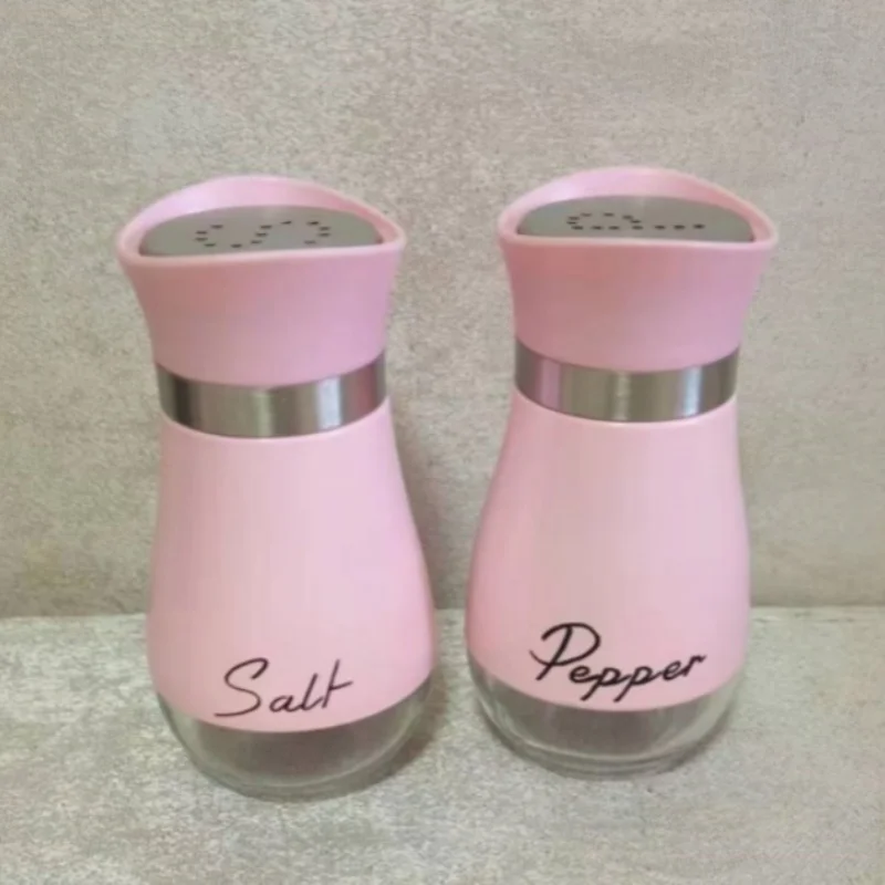 2pcs Seasoning Bottles Stainless Steel Refillable Salt Pepper Shakers Set Portable Spice Jar Kitchen Restaurant Barbecue Gadgets salt shaker spices bottle salt pepper shakers seasoning jar