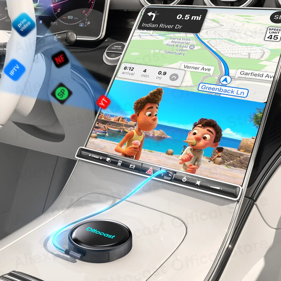 OTTOCAST P3 PRO AI Box Smart SM6225 Android Box Wireless CarPlay