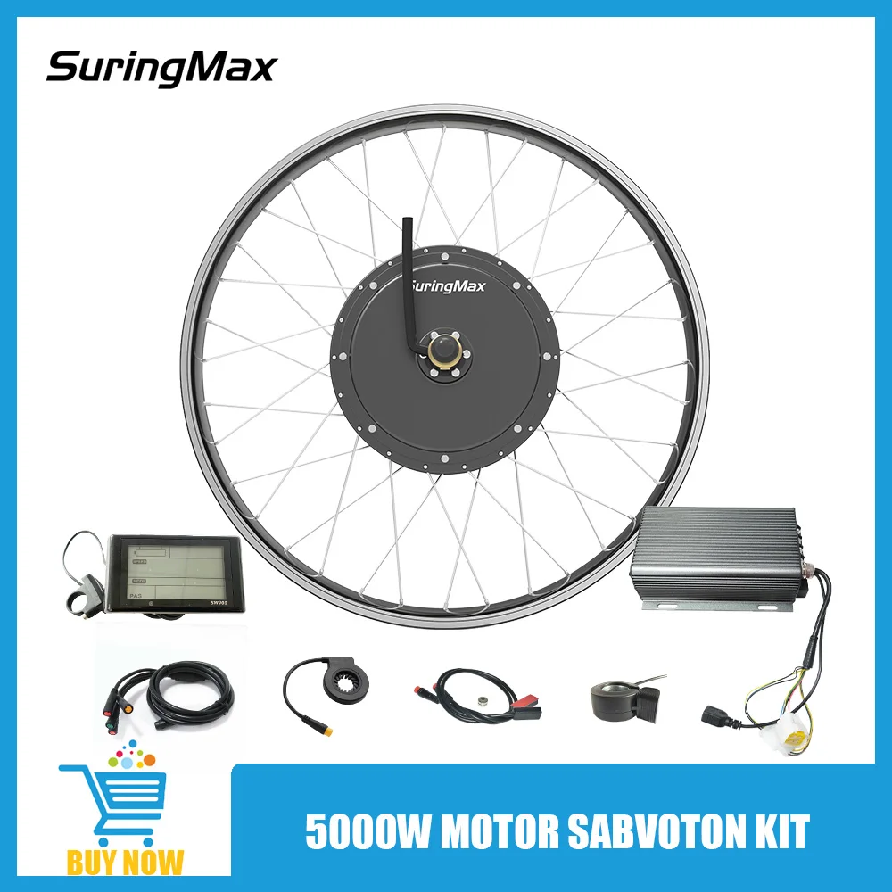 Electric Bicycle 5000w Hub Motor Conversion Kit 26" Rim Assembled 150mm dropout 72V 100A Sabvoton Controller Convert MTB Parts
