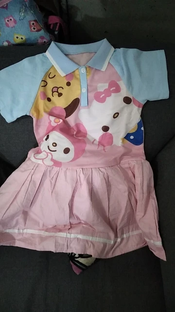 Summer Girls Clothing Toddler Rabbit Polo Shirt Pleated Dress Causal Comfortable Baby Girl Clothing Princess Dress photo review