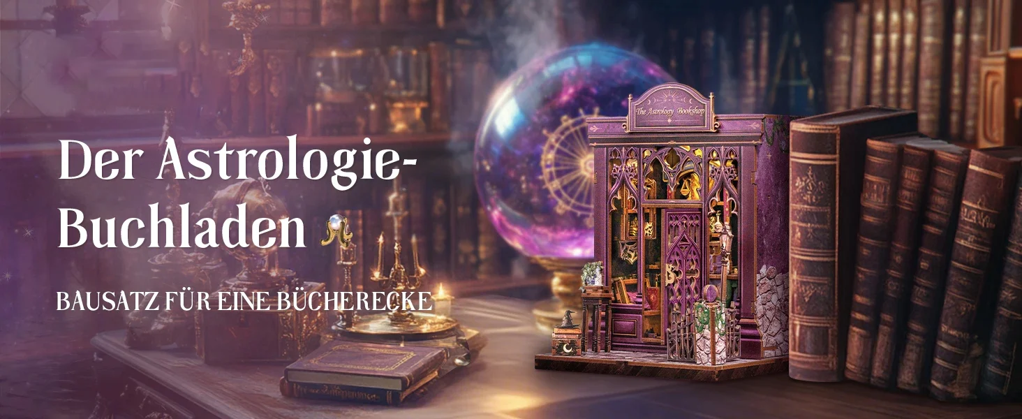 CUTEBEE 3D Book Nook Kit Enchanted Magic Woods DIY Bücherregal-Einsatz-Dekoration mit Staubschutzhülle, perfekt für Astrologie-Buchhandlungen – Detail 1