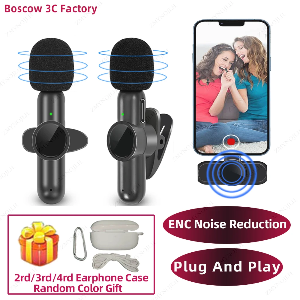 3 In 1 Wireless Lavalier Microphone 3.5mm Intelligent Noise-Reducing Mic For Iphone Android SLR Camera Loudspeaker Speake radio