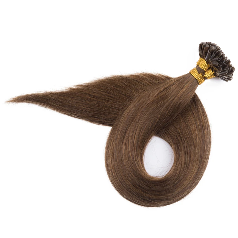 Natural Fusion Hair Extensions Straight Nail/U Tip Hair Extensions Human 0.8g 1g/Pc Keratin Capsules Blonde Black Colored