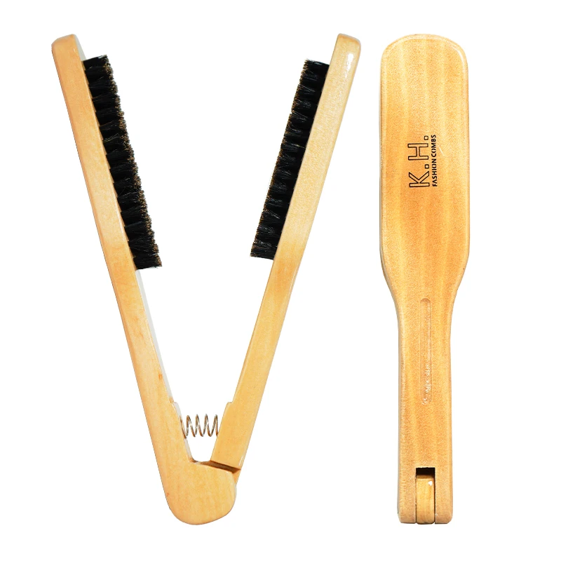 Professional V-Shaped Hair Straightening Double Brush Comb Styling Tool
