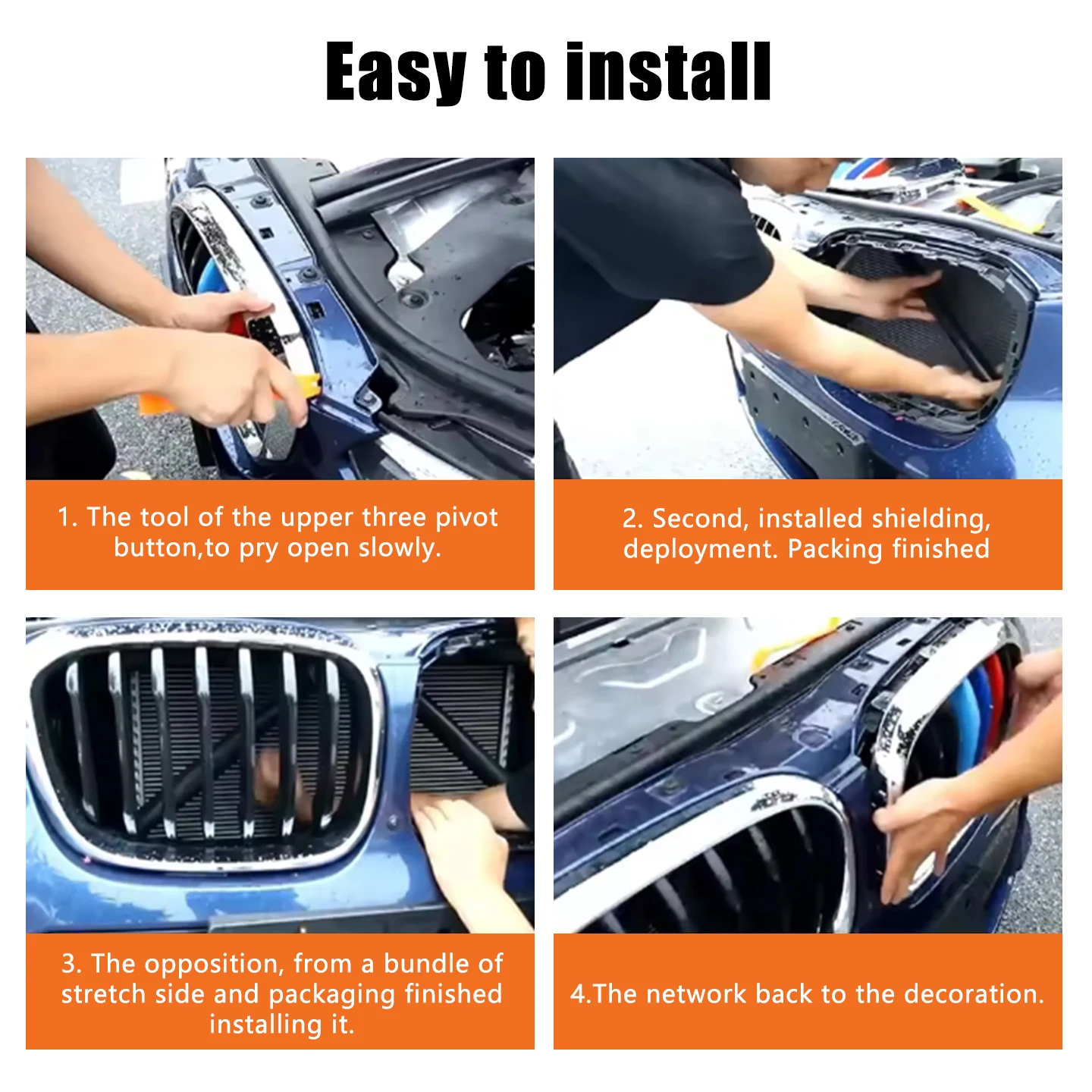 Sport Styling Car Front Grille Trim Strip - Set of 2 Pieces