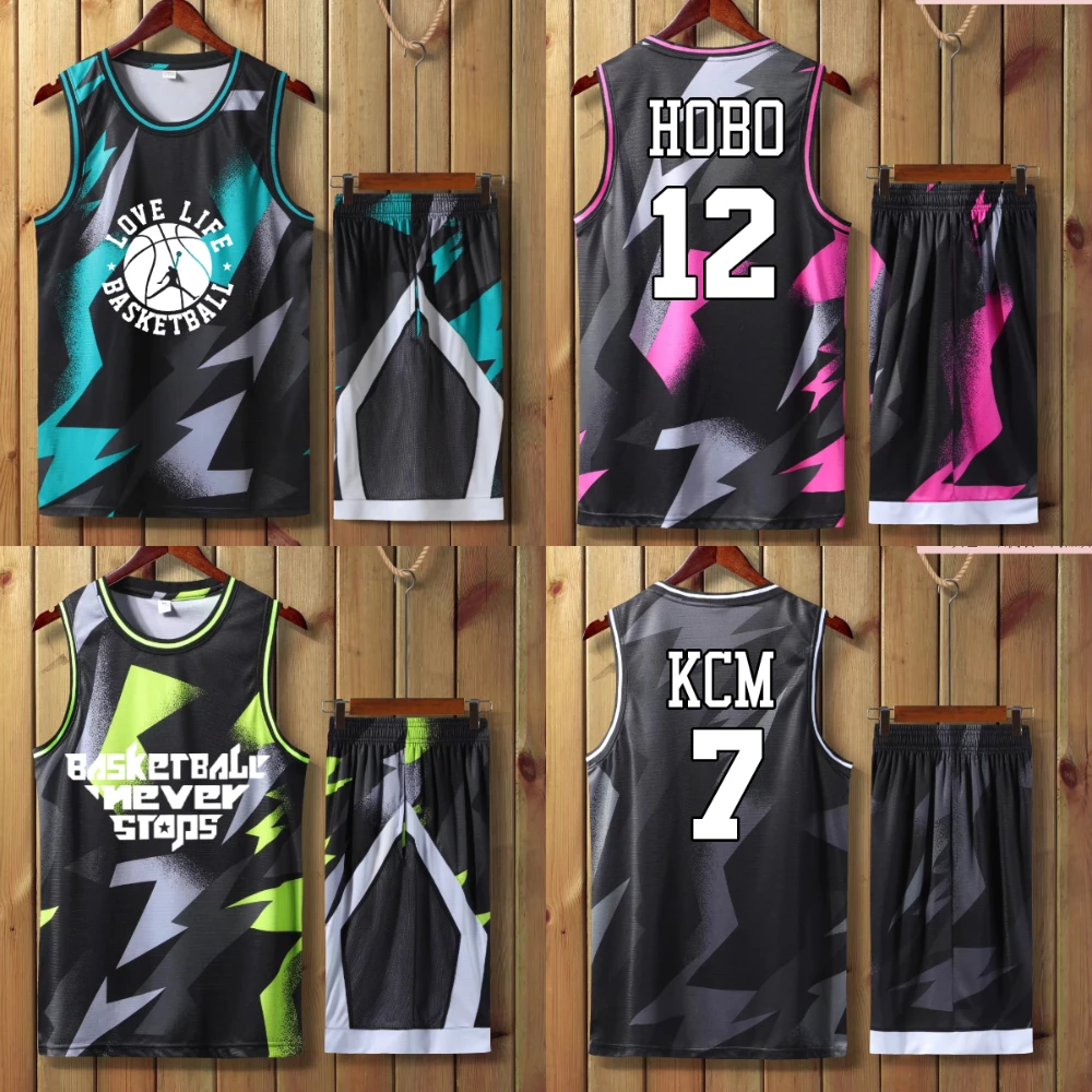 custom team basketball jerseys instock unifroms print with name and number  ,kids&men's basketball uniform 13