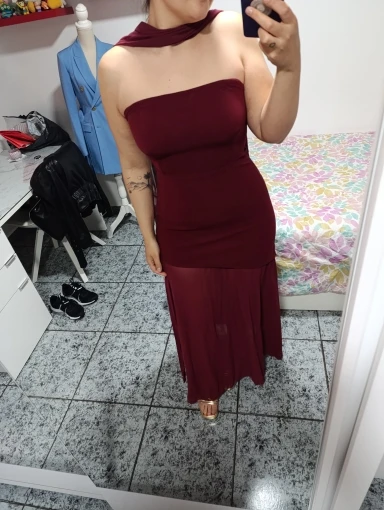 Stunning Ankle-Length Strapless Summer Dress with Patchwork photo review