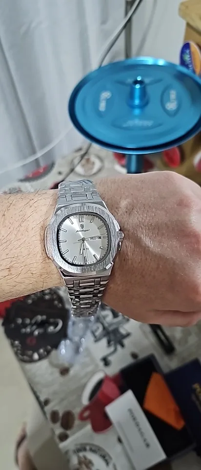Relógio Masculino Luxo POEDAGAR 973 em Aço Inoxidável Quartzo à Prova D'água Cronógrafo Luminoso photo review