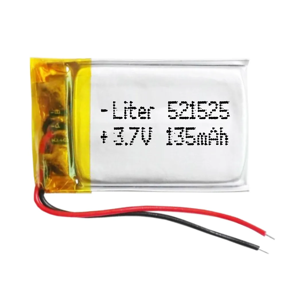 3.7V 135Mah 0.499Wh 1S 5C Liter Energy Battery 521525 Batteria Per Elettronica Ricaricabile Telefono Portatile Video Mp3 Mp4 Gps Led Light-Non Adatto 