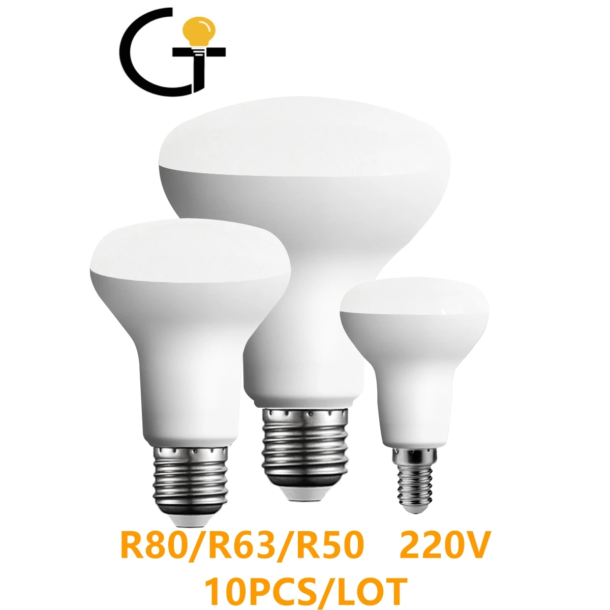 LED reflection lamp bath master lamp mushroom lamp R50 R63 R80 AC220V 6W-12W non-strobe warm white light is used in the bathroom