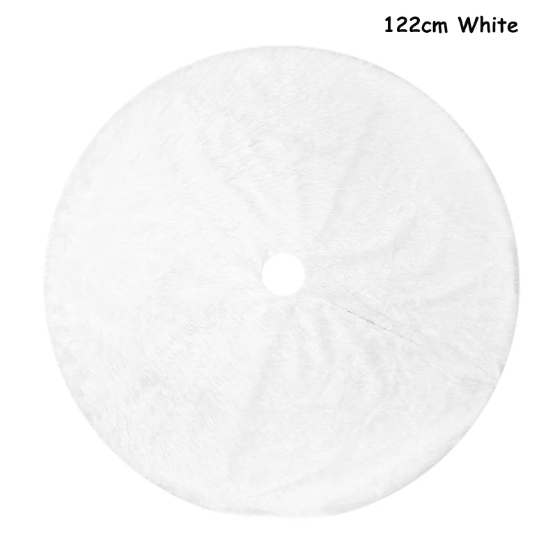 78/90/122cm White Rabbit Fleece Snowflake Christmas Tree Skirt Wool Tree Skirt Xmas New Year Navidad Apron Home Decor christmas tree skirt