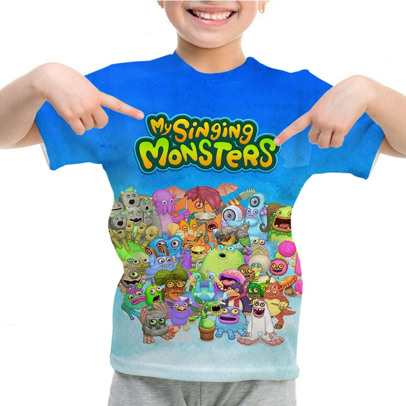 My Singing Monsters 3D Print T-Shirt Boys Girls Summer Short Sleeve Tops