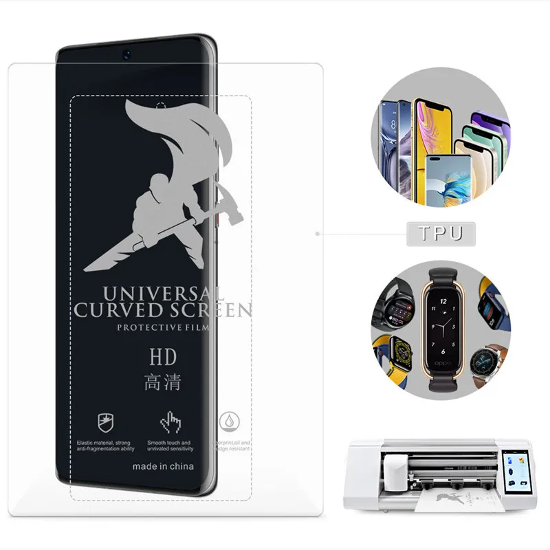 50pcs TPU HD Clear Hydrogel Film Universal Cellphone Curved Screen