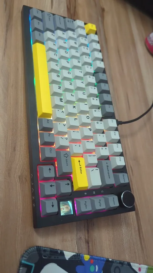 Ajazz AK820/AK820Pro Teclado mecánico para juegos Bluetooth 5,1/teclado personalizado inalámbrico/con cable C con perilla junta de intercambio en caliente photo review