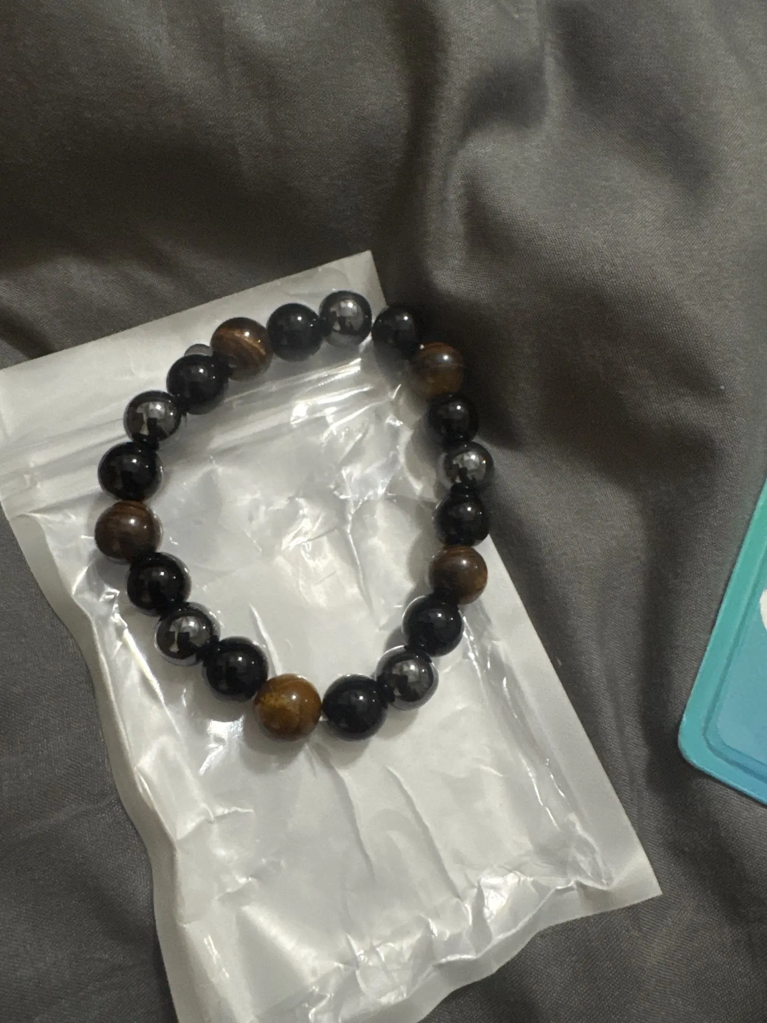 Triple Protection Bracelet: Tiger’s Eye, Obsidian & Hematite photo review