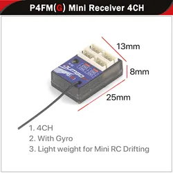 Advanced 4CH Gyro Mini Receiver for RC Transmitter and DIY Projects (With Gyro)