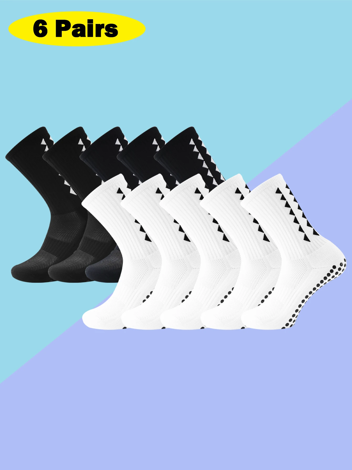 6 Pairs men women football grip socks towel bottom sport socks rugby soccer cycling running Exercise athletic
