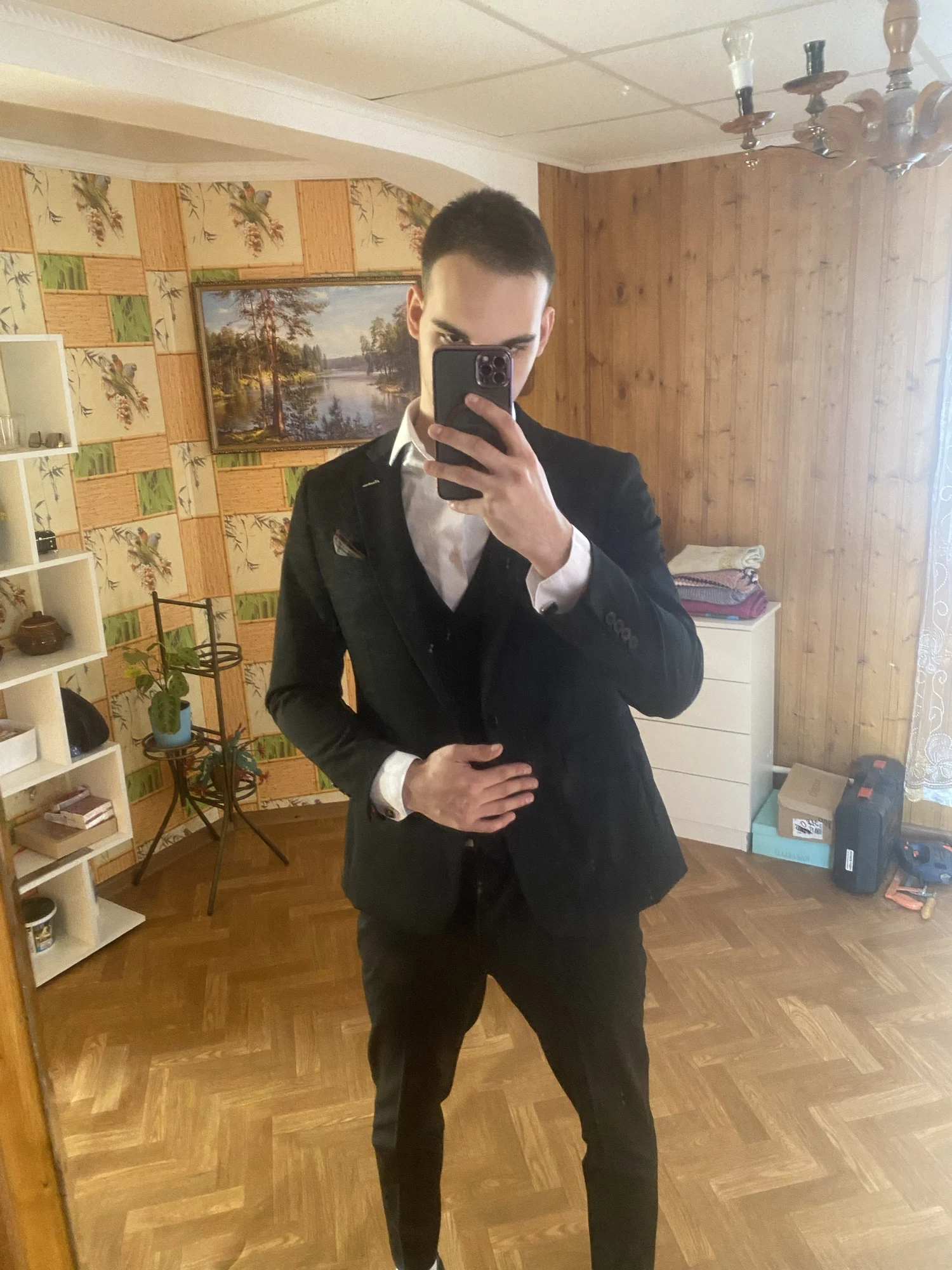 S-7XL (Jacket+Vest+Pants) Fashion Boutique Lattice Formal Business Mens Suit 3Pcs Set Groom Wedding Dress Plaid Suit Show Stage photo review