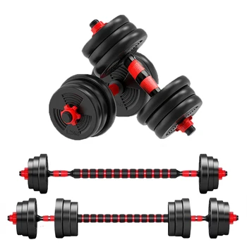 5-44lbs Dumbbell to Barbell Set, Anti-Slip Grip, Versatile Home Gym Fitness Strength Training Barbell Weight Plates 1