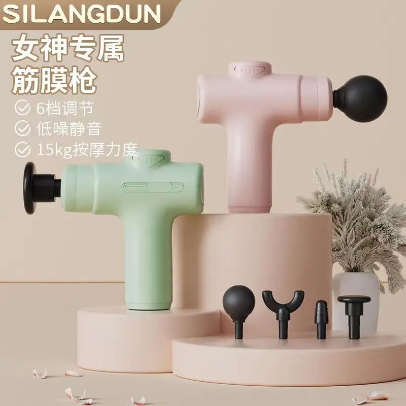 Dropshipping Big 20W Aluminmum 4 Speed Massage Gun Facial Massage For Whole Body with 4 Heads Handheld Massager For Full Body