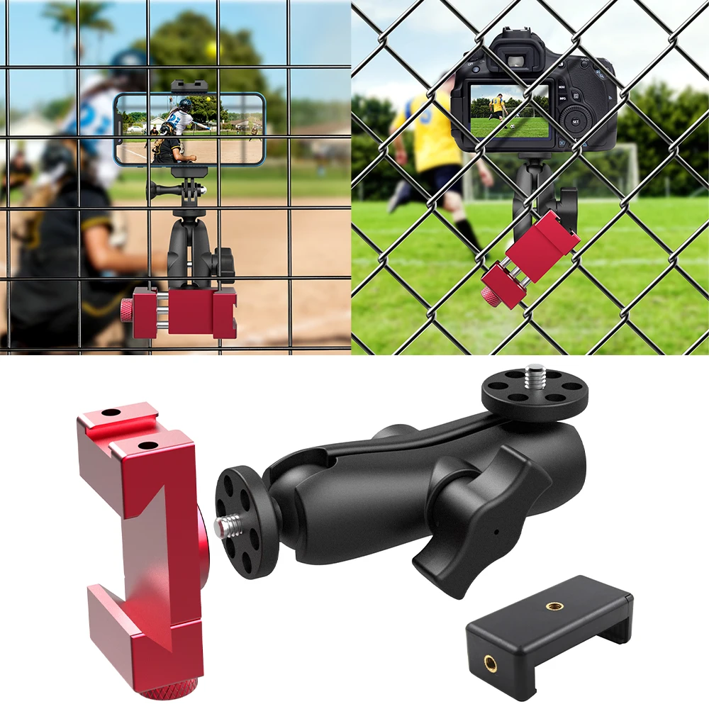 Забор крепление Модернизированный алюминиевый для бейсбольной футбольной сетки/цепи кронштейн для телефона для DSLR камеры вращение на 360 градусов Волшебный зажим