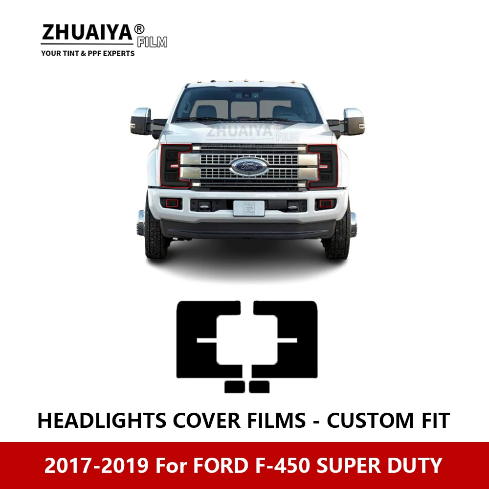 

Для FORD F-450 SUPER DUTY 2017-2019 Автомобильная внешняя фара с защитой от царапин PPF предварительно вырезанная Защитная пленка для ремонта автомобильных наклеек