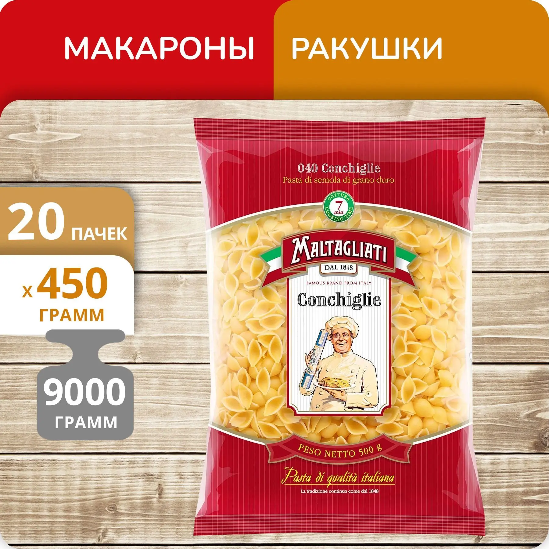 Упаковка 20 пачек Ракушки Maltagliati