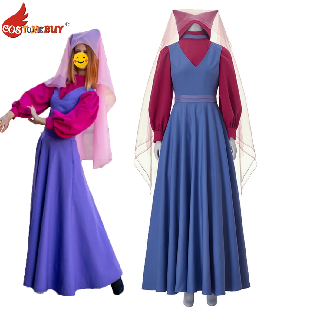 Robin Hood Film Animato Lady Marian Costume Cosplay, Cartoon Fox Spirit Cameriera Dress, Donne Adulte Top Gonna Vestito Con Velo Abiti