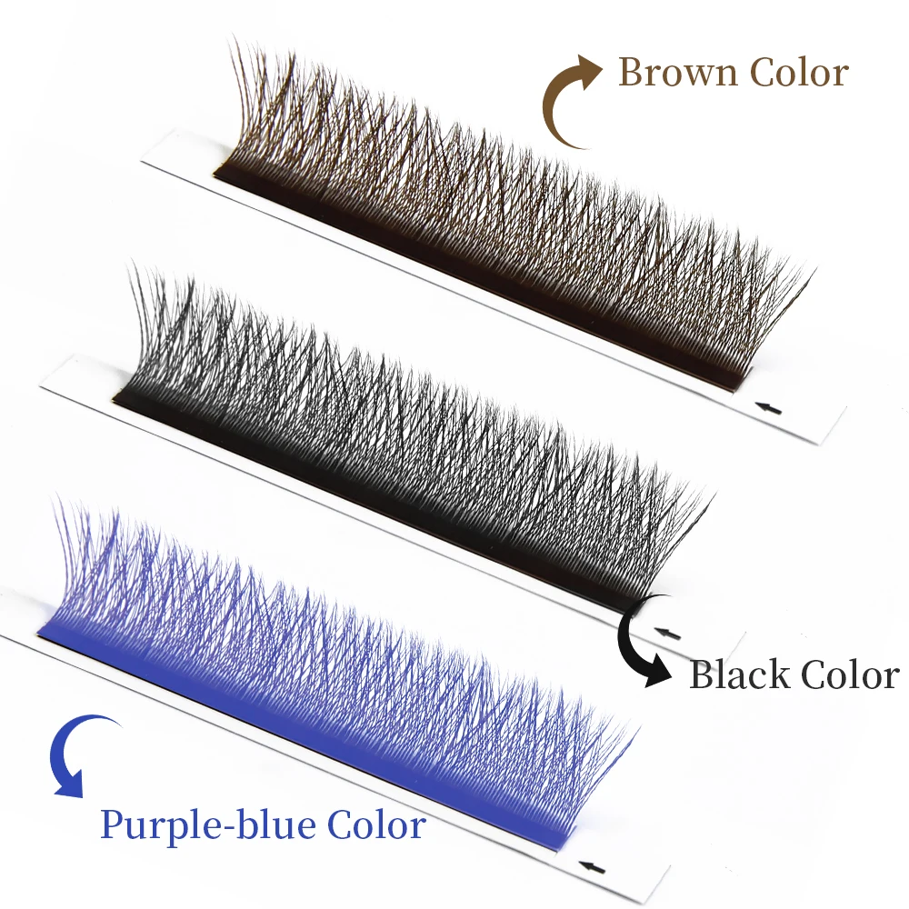 JB Jeyelabeau Natural Brown Eyelash Extensions - Soft Individual Fake Lashes with Dual Tips (7-15mm)