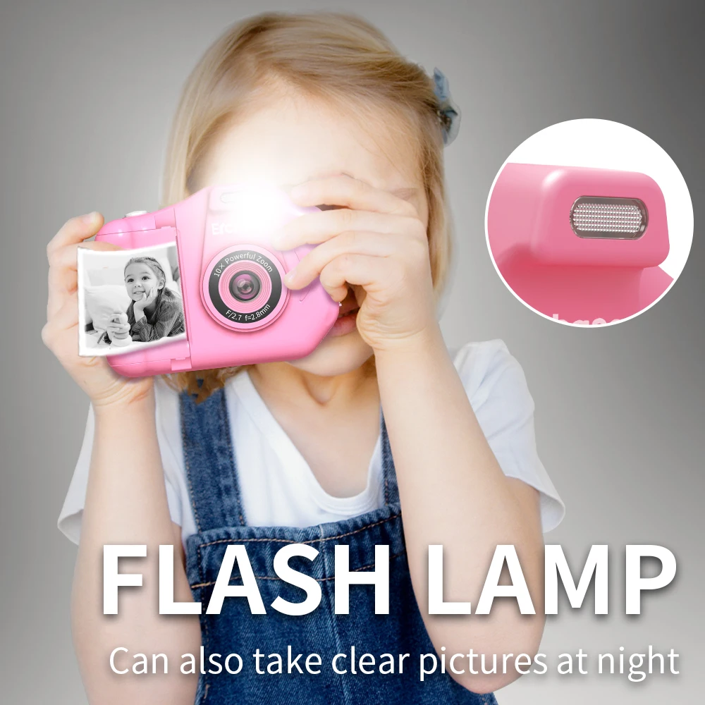 Digital Camera Selfie Children Instant Printing Camera 1080P Video HD Screen Child Camera for 4-12 Years Kids Birthday Gift