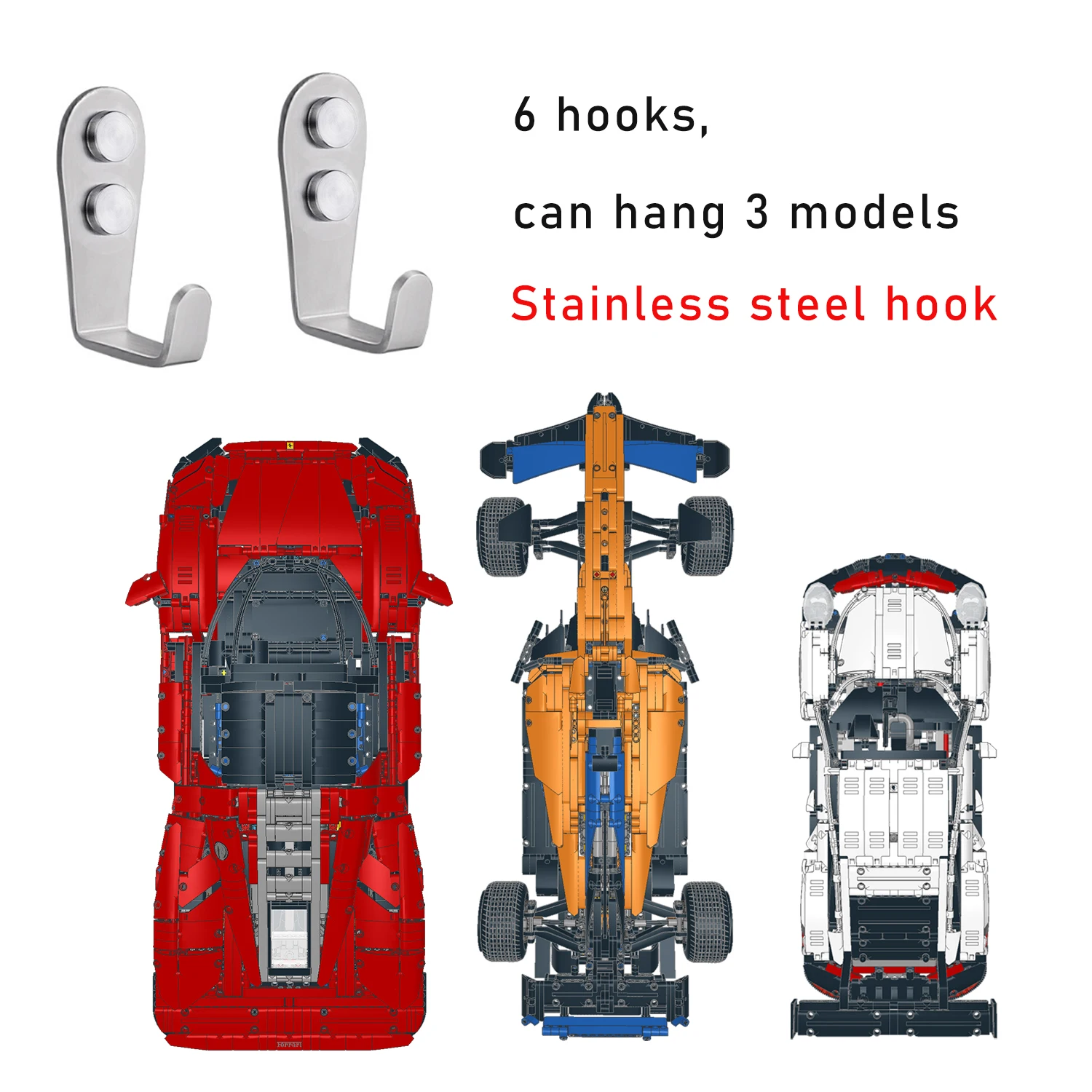 XGREPACK Goods Wall Mount Hook for Lego Technic Mercedes-AMG F1 W14 E (42171 Wall Hook) 2