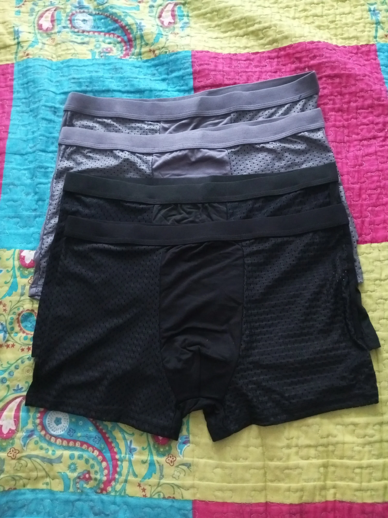 4pcs/Lot Men's Panties Male Underpants Man Pack Shorts Boxers Underwear Slip Homme Calzoncillos Bamboo Hole Large Size 5XL6XL7XL photo review