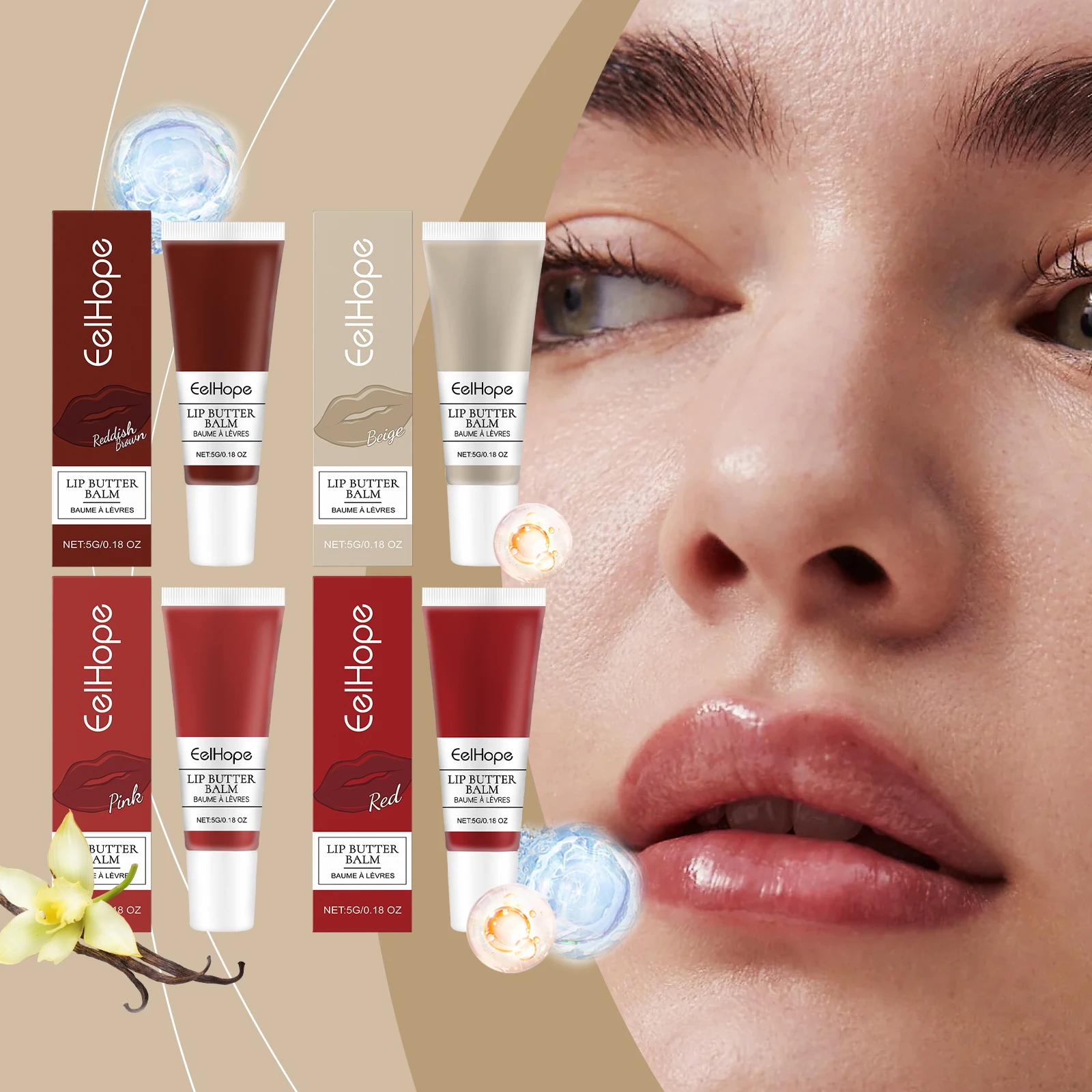 Eelhope Women's Moisturizing Colored lipstick Moisturizing and Coloring Not Easy to Touch Cup Durable Portable Lipstick 5g 5