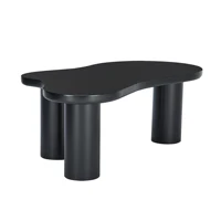 Table basse moderne Black Cloud, table d'appoint irrégulière à finition laquée brillante pour salon 7