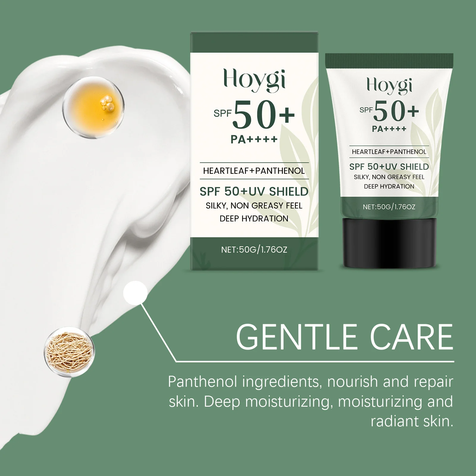 Hoygi Moisturize Sunscreen Cream Prevent Sunburn Moisturizing Reduce Redness Light Texture Non-sticky Gentle Sunblock Lotion