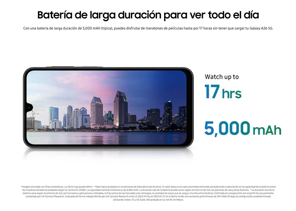 Samsung Galaxy A26 5G Global Version Smartphone 6.7 Super AMOLED Display 5,000 mAh Dual SIM 50MP Triple Camera IP67 Water Resistance Exynos 1380 Black