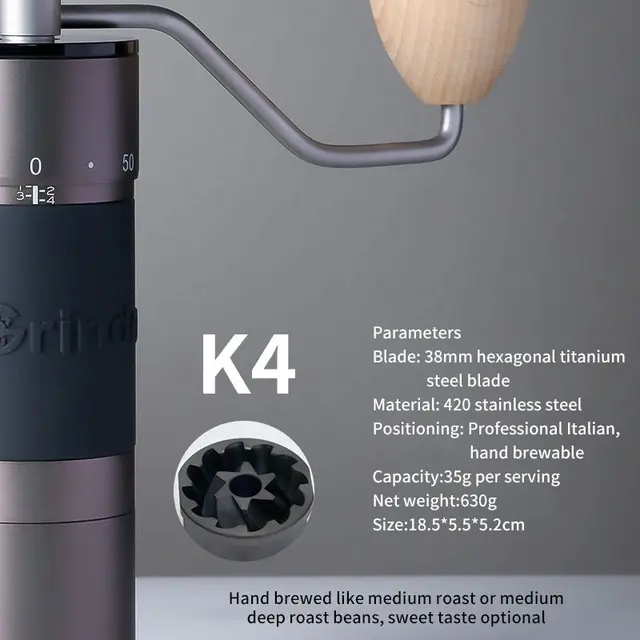Kingrinder Top K6/K4 Manual Coffee Grinder 48mm Stainless Steel
