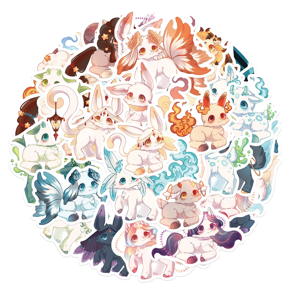 10/30/40PCS Kawaii Fantasy Creatures Stickers Cartoon Graffiti Decals for Girl DIY Laptop Phone Fridge Suitcase Sticker Kids Toy