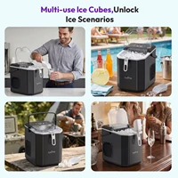 Machine à glaçons LOEFME 1,2 L, 12 kg/24 h, pour la maison, 9 glaçons en 6 min, avec pelle professionnelle 5