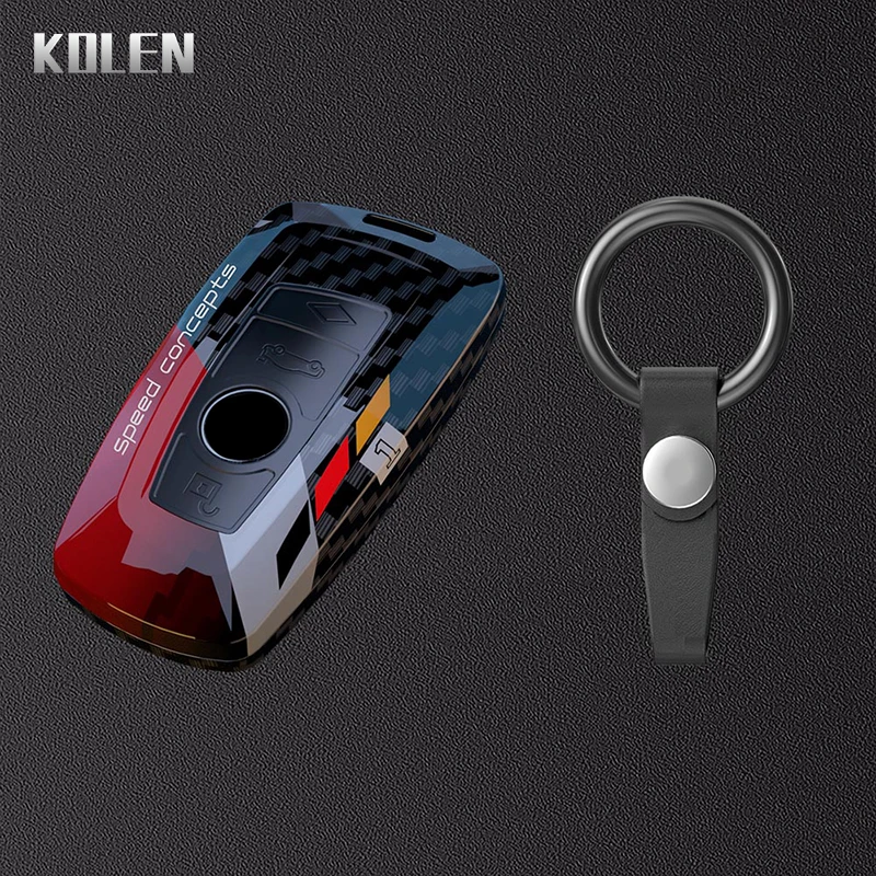Sleek Carbon Fiber Style Car Key Case Cover