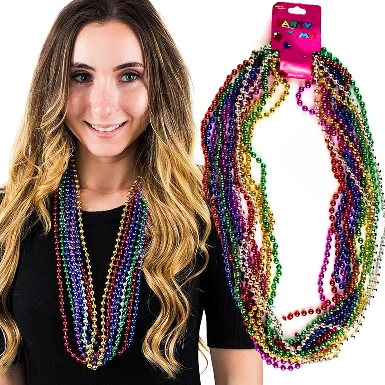 12 Collares Mardi Gras Bolitas Balin Carnaval Batucada Fiesta Carnaval