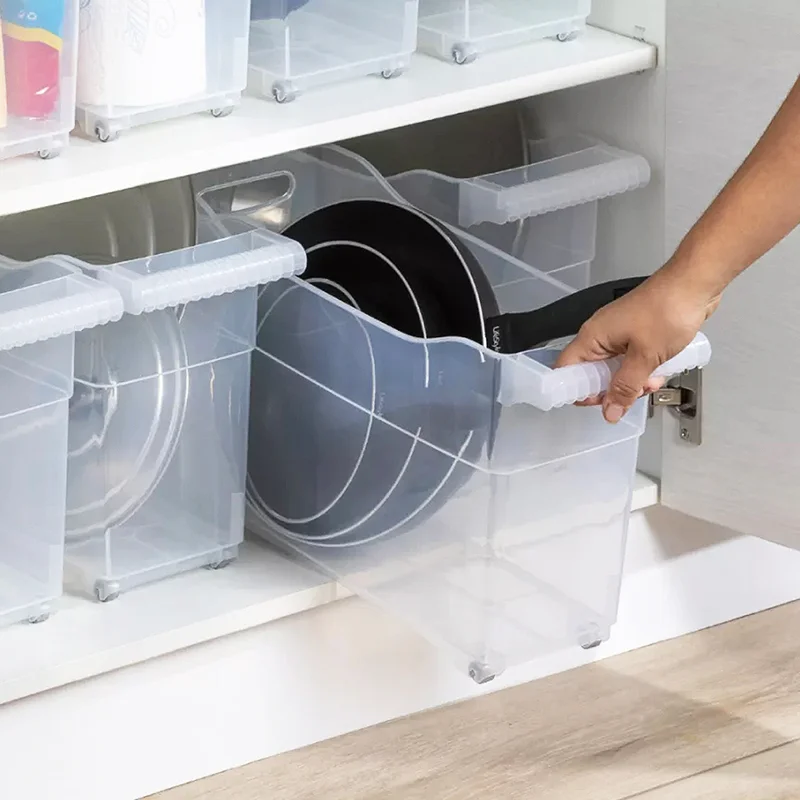 Trolley Box Organizador De Armario De Cocina Almacenamiento De Sartenes Productos De Limpieza Botellas Aprovecha