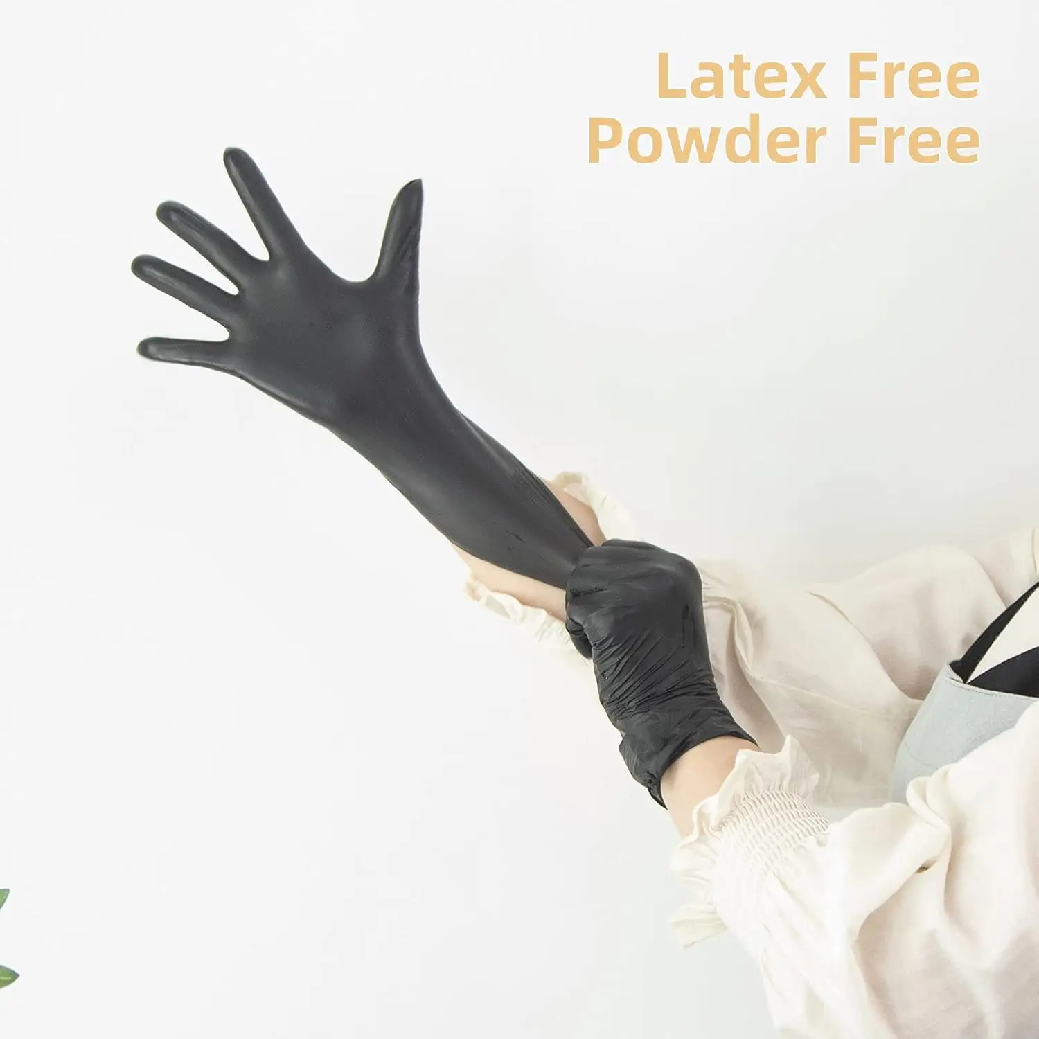 Black Disposable Vinyl Exam Gloves,100 Count Latex Free Powder Free for Household Cleaning, Food Safe, Patient Care, Pet Care