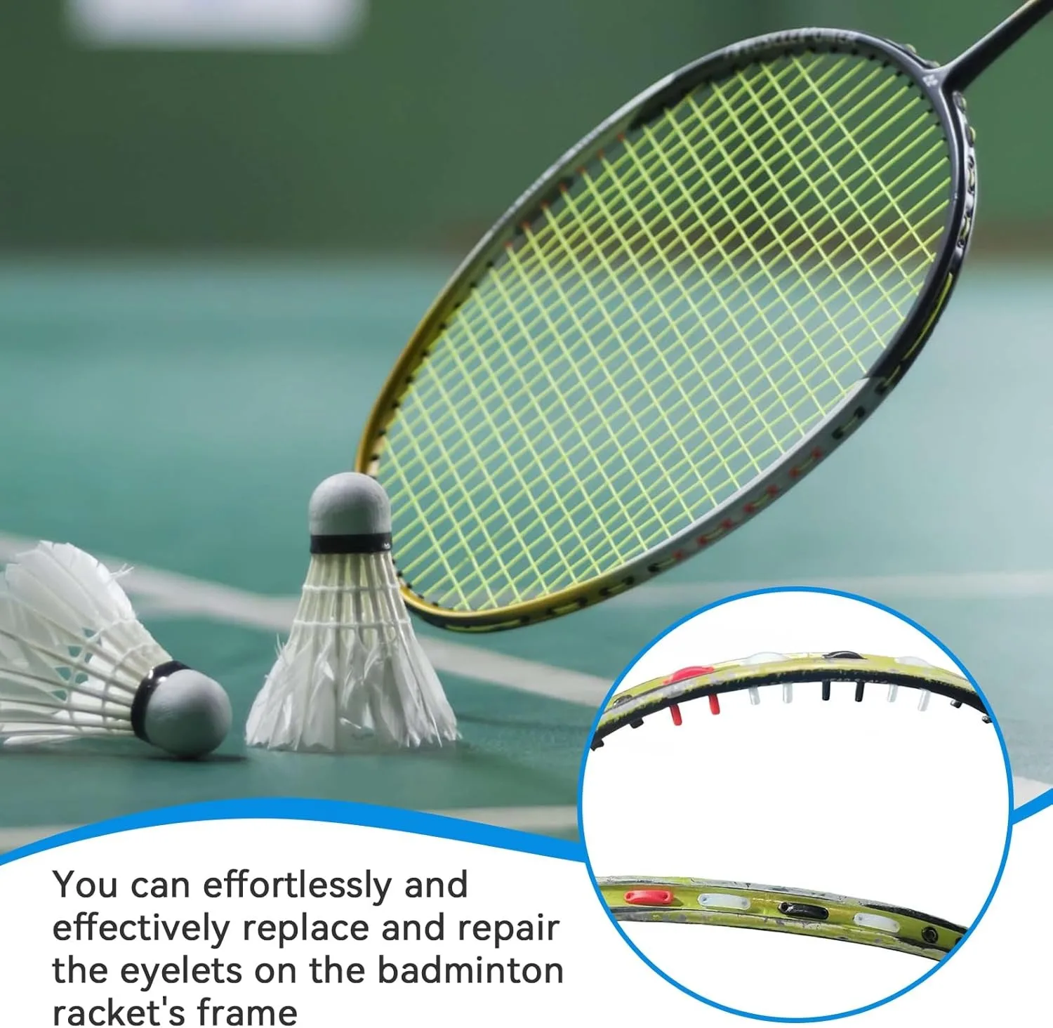 Badminton Grommets Racquet Eyelets Portable Nylon Bucket String Protector Racket String Tubes for Badminton Repair Racketball