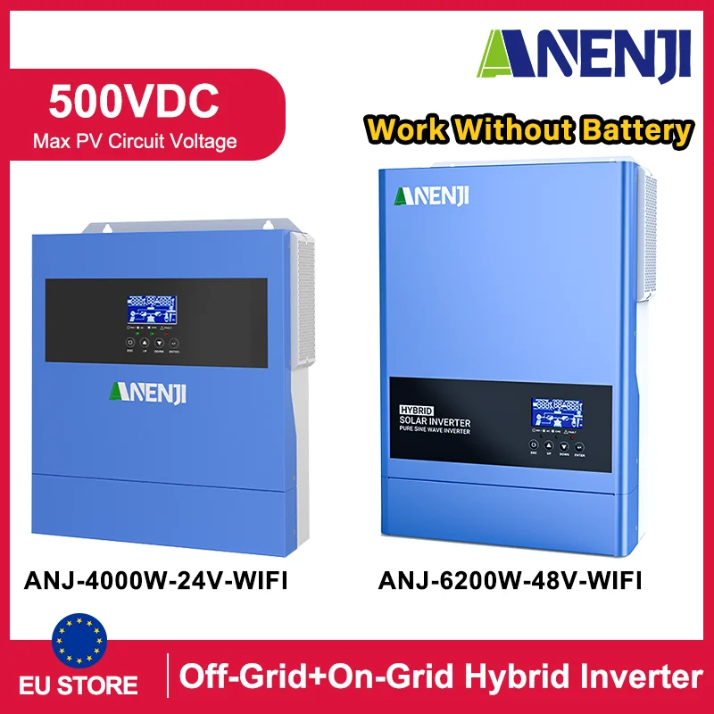 ANENJI 6.2KW 48V 4.2KW 24V Hybrid Solar Inverters 220V Pure Sine Wave ...