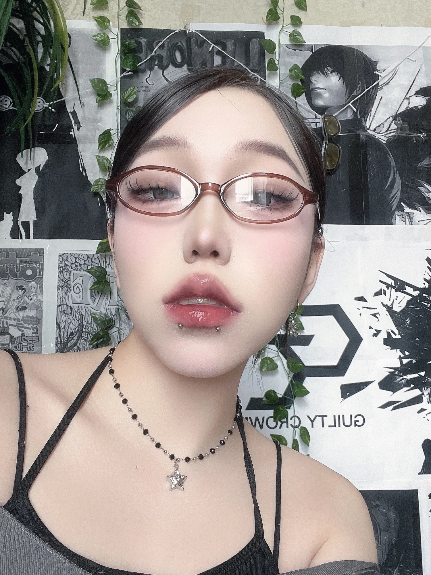 Retro Oval Glasses Women Girls Y2K Red Green Frame Glass Eyewear Decorative Computer Anti-blue Eyeglasses with Seaside Driving photo review