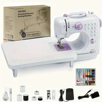 Electric Sewing Machine with Extension Table, Foot Pedal, Light, and Sewing Kit Tools for 12 Built-in Stitches and 2 Speeds 1